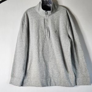 Nautica Mens Gray Mock Neck Half Zip Sweatshirt XL Pullover Soft Warm Casual